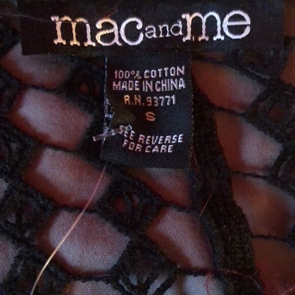 NWT Mac and me crochet & fringe cardigan sz S - Picture 5 of 6